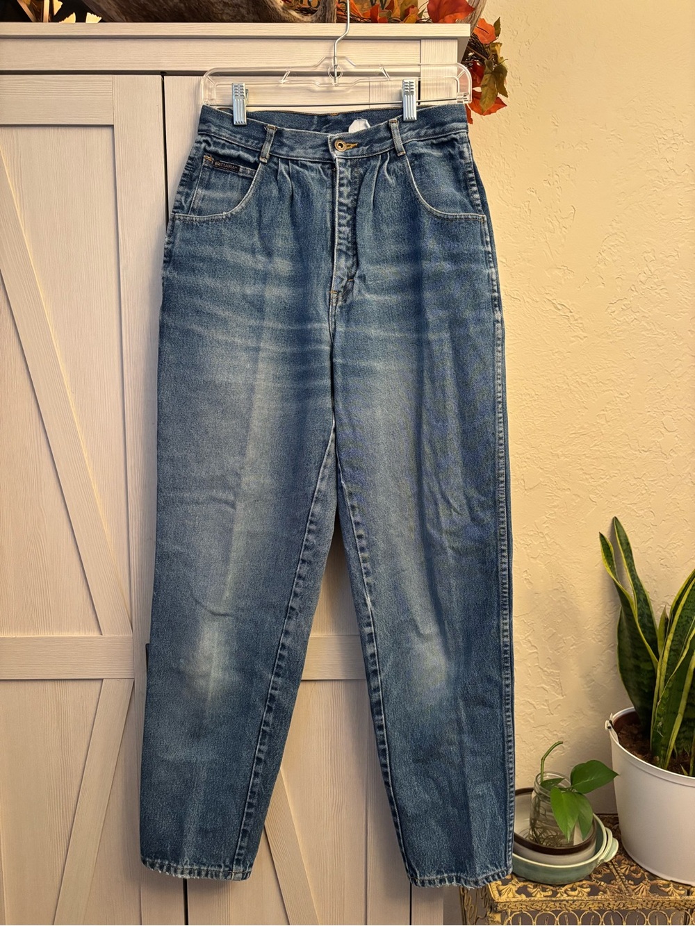 VTG Brittania Mom Jeans Denim Pants High Waisted Tapered Women's 26